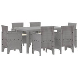 Garden Dining Set 7 pcs Light Grey Polt rattan 3378571