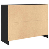 Sideboard with Drawer Black Oak 101x35x76 cm Engineered Wood 861563