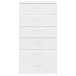 Sideboard with 6 Drawers White 50x34x96 cm Engineered Wood 800666