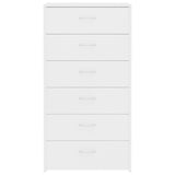 Sideboard with 6 Drawers White 50x34x96 cm Engineered Wood 800666