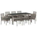 Garden Dining Set 9 pcs Grey Poly rattan 3334876