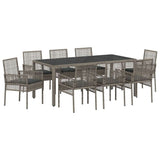 Garden Dining Set 9 pcs Grey Poly rattan 3334876