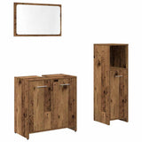 ZNTS 3 Piece Bathroom Furniture Set Old Wood Engineered Wood 3328559