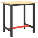 ZNTS Work Bench Frame Matte Black and Matte Red 70x50x79 cm Metal 151449