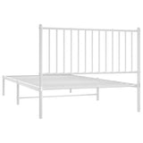 Metal Bed Frame without Mattress with Headboard White 107x203cm 350927