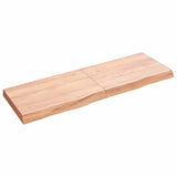 Wall Shelf Light Brown 120x40x cm Treated Solid Wood Oak 363695