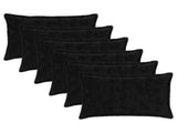 Cushion Cover 6 pcs HOUTEN Black 50 x 75 cm Faux Rabbit Fur 920002