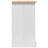 Bedside Table Corona White 45 x 35 x 64 cm Solid Pine Wood 42021187