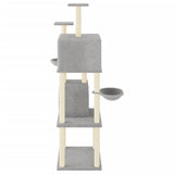 Cat Tree with Sisal Scratching Posts Light Grey 180 cm 172032