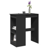 ZNTS Bar Table with Racks Black 90x47.5x103.5 cm Engineered Wood 854338