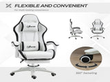 Computer Gaming Chair, PU Leather Desk Chair with Footrest, Swivel Task Chair with 135&deg Reclining T3398P343088
