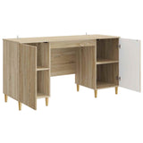 Desk with Shelf Sonoma Oak 142.5 x 50 x 75 cm Engineered Wood 3414596