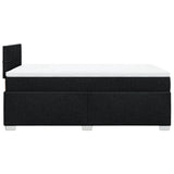 ZNTS Box Spring Bed with Mattress Black 120x200 cm Fabric 3285857