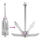 Folding Anchor Silver 12 kg Hot Dip Galvanized Cast Iron 94274