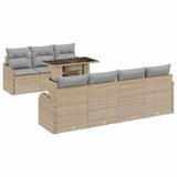 Garden Sofa Set with Cushion Manual 8 pcs Beige Poly rattan 3357143