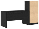 Desk with Drawer 2 pcs Black Oak 3337370