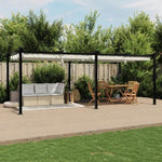 ZNTS Garden Gazebo with Retractable Roof Cream 3x6 m Aluminium 3217061