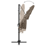 Garden Parasol Taupe Polyester, Powder-coated Aluminium Large 313823