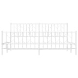 Metal Bed Frame without Mattress with Footboard White 183x213cm 374509