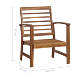 Garden Sofa Set Brown Solid Acacia wood Medium Durable 47282