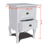 ZNTS Nightstand with 2 Drawers MDF White 60637