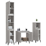 3 Piece Bathroom Furniture Set Grey Sonoma Engineered Wood 3185595