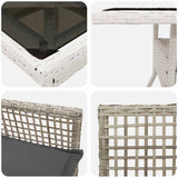 Garden Dining Set 3 pcs Grey Poly rattan 3334933