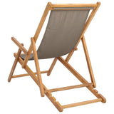 Beach Chair Taupe Solid Teak Wood 42032665
