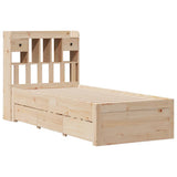 Bookcase Bed without Mattress 90x190 cm Single Solid Wood Pine 3308981