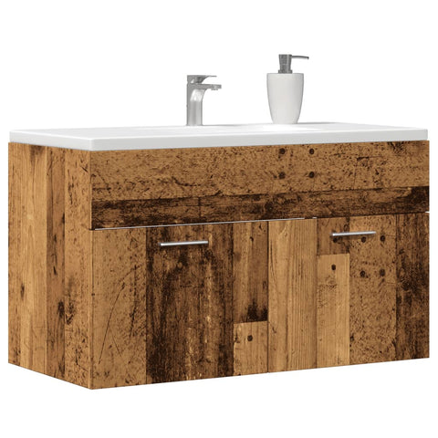 ZNTS Bathroom Sink Cabinet Old Wood 80x38.5x46 cm Engineered Wood 856211