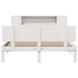 ZNTS Bookcase Bed without Mattress White 120x200cm Solid Wood Pine 3322631