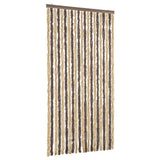 Fly Curtain Dark Brown and Beige 90x220 cm Chenille 377356
