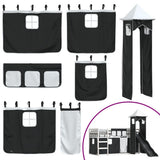 Bunk Bed without Mattress with Slide White and Black 90x190 cm Single 3284209