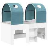 Bed with Tunnel 4 pcs White and Light Blue Engineered Wood 3423486