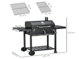 Adjustable Charcoal Pan BBQ, with Thermometer and Warming Rack T3398P314174