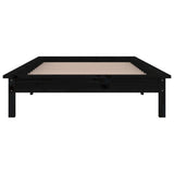 LED Bed Frame without Mattress Black 100x200 cm Solid Wood 820600