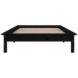 LED Bed Frame without Mattress Black 100x200 cm Solid Wood 820600