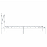 Metal Bed Frame without Mattress with Headboard White 100x200cm 376546