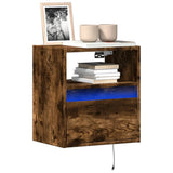 TV Wall Cabinets with LED Lights 2 pcs Smoked Oak 41x31x45 cm 852322
