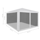 Party Tent with 4 Mesh Sidewalls 3x3 m 45108
