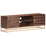 TV Cabinet 124x29x45 cm Solid Mango Wood 323404