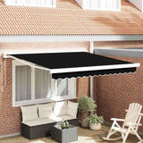 Retractable Awning Manual Black 350 x 250 cm Fabric, Metal 3330334