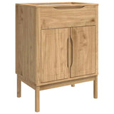 Bathroom Sink Cabinet with Door FLORO Wax brown 60 x 40 x 80 cm 42011241