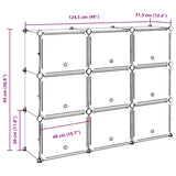 Storage Cube Organiser with 9 Cubes and Doors Black PP 4019577