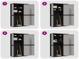 Outdoor Storage Cabinet Grey and Black 97x37x165 cm PP 364203