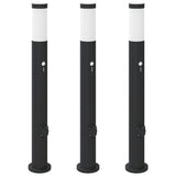 Bollard Lights with Sensor&Outlet 3pcs 80 cm Stainless Steel IP44 4006044