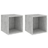 Wall Cabinets 2 pcs Concrete Grey 37x37x37 cm Engineered Wood 805457