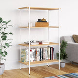 4-Tier Shelving Unit White and Oak 80x40x130 cm 336346