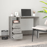 Desk with Drawers Concrete Grey 102x50x76 cm Engineered Wood 823036