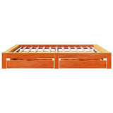 Bed Frame without Mattress Wax Brown 200x200 cm Solid Wood Pine 3308989